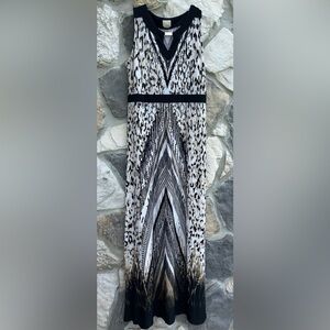 Chicos Maxi Dress Size 1 (M) Animal Print Casual Exotic Boho Resortwear Vacation